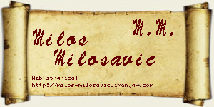Miloš Milosavić vizit kartica